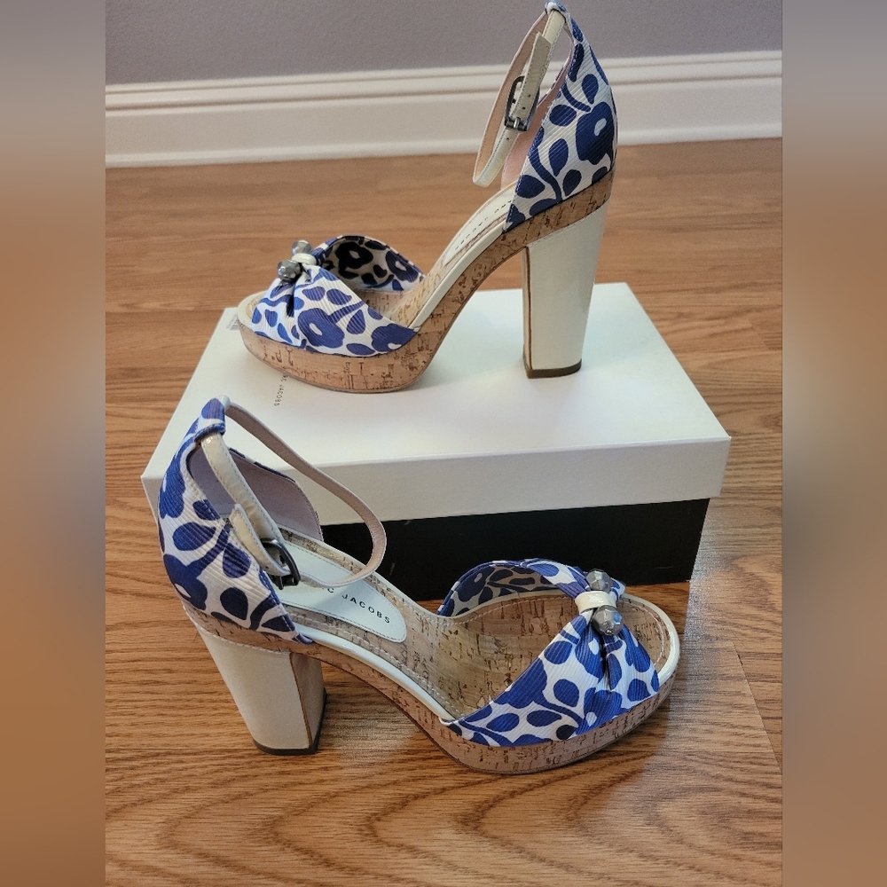Marc Jacobs Blue and White Floral Sandals